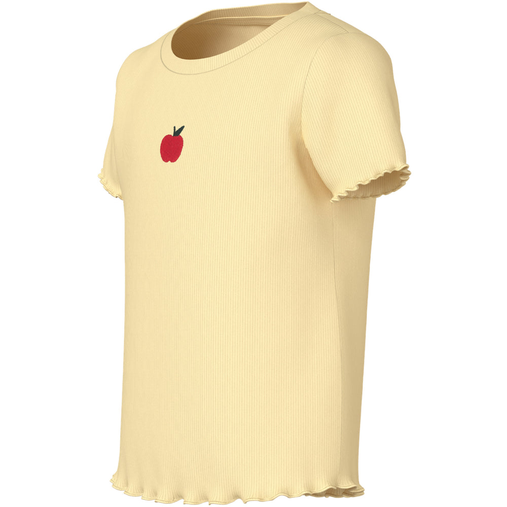 Køb Name It Double Cream Apples Embroidery Nmfvivemma Ss Slim Top