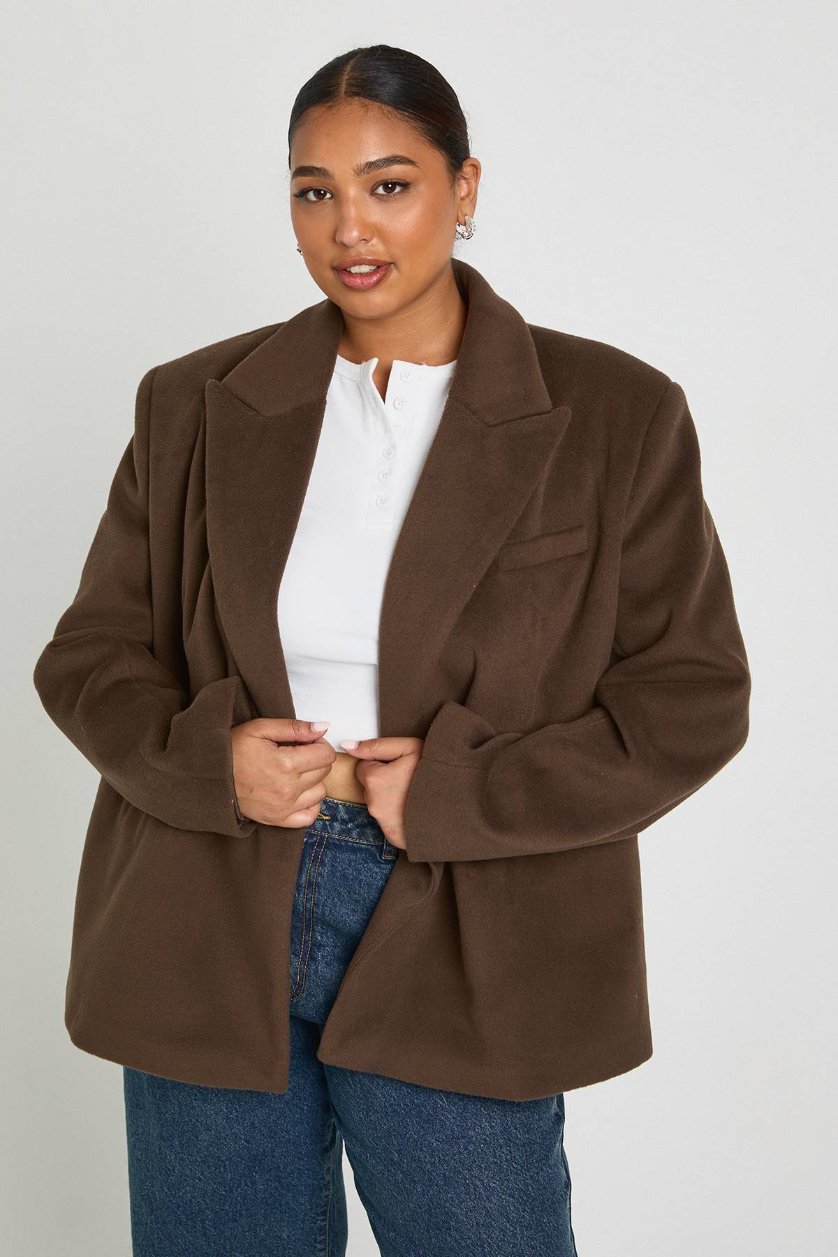 boohoo Blazer oversize à simple boutonnage Plus