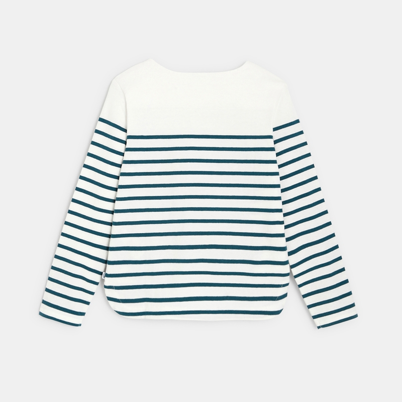 T-shirt marinière à personnaliser d'un cœur vert fille