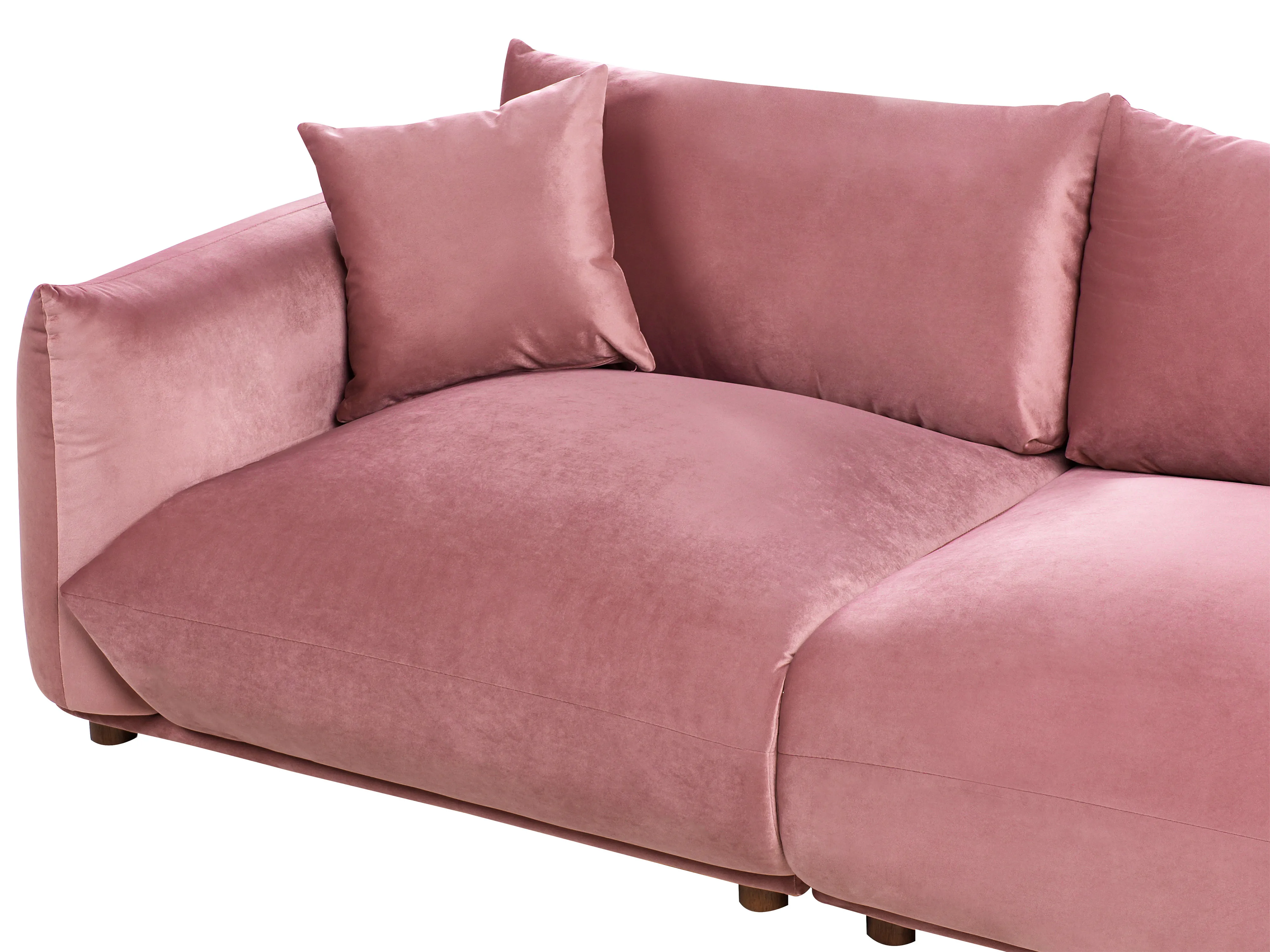 Bankenset 5-zits LUVOS Fluweel Roze