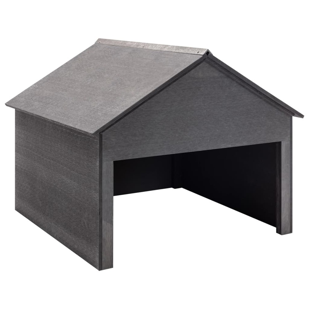 Garage pour tondeuse à gazon gris 80x80x70 cm wpc