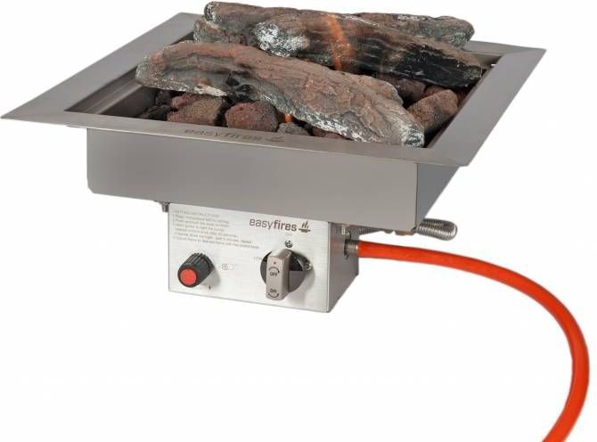 Easy Fires inbouwbrander vierkant 40x40x16,5cm.