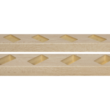 Roomdivider profiel schuin 45° natuur eiken 2 stuks