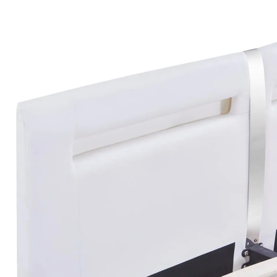 vidaXL - Tweepersoonbed met LED - Wit - Kunstleer - 180x200 cm