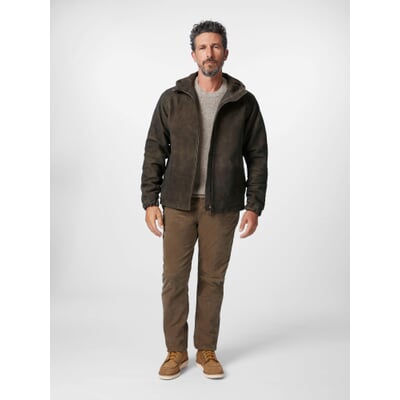 Herren-Kapuzenjacke Bockvelours, Braun