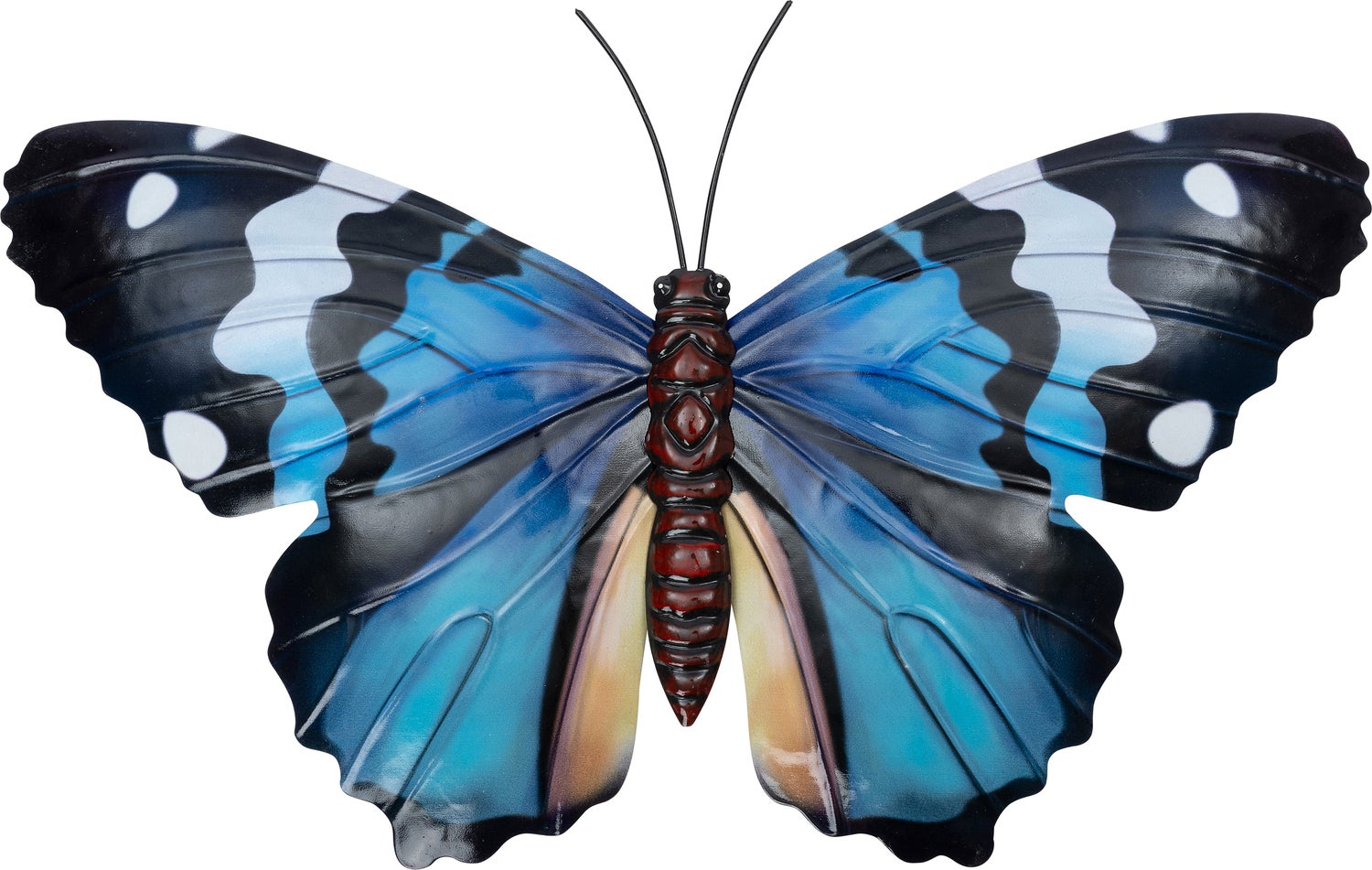 Intratuin tuin wanddecoratie vlinder blauw 25 x 45 x 1,5 cm