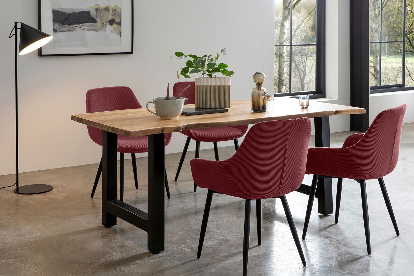 CASAVANTI Esszimmerstuhl 2er Set beere/schwarz