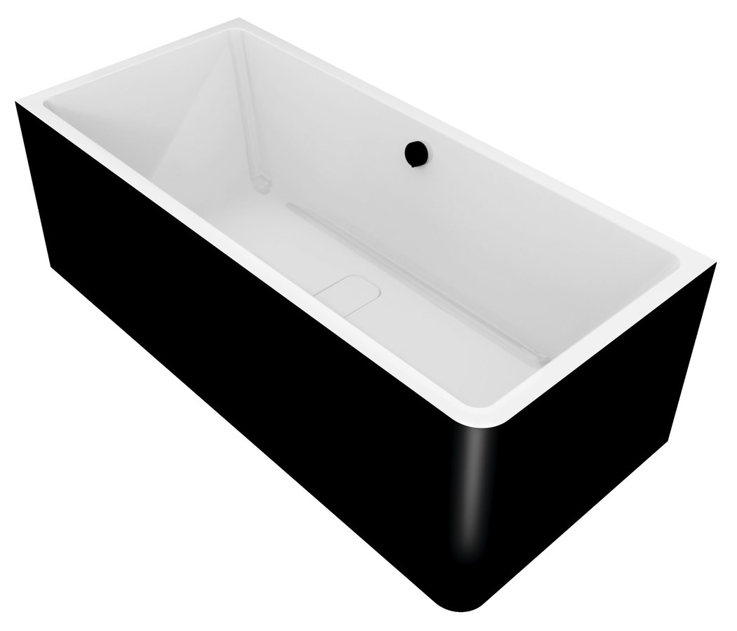 Polysan Marlene Curve ligbad links 175x75cm zwart