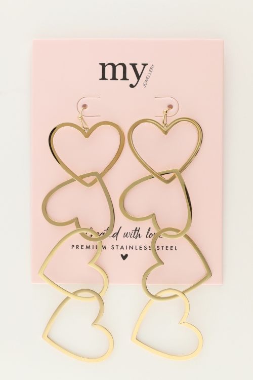 Statement oorhangers met open hartjes