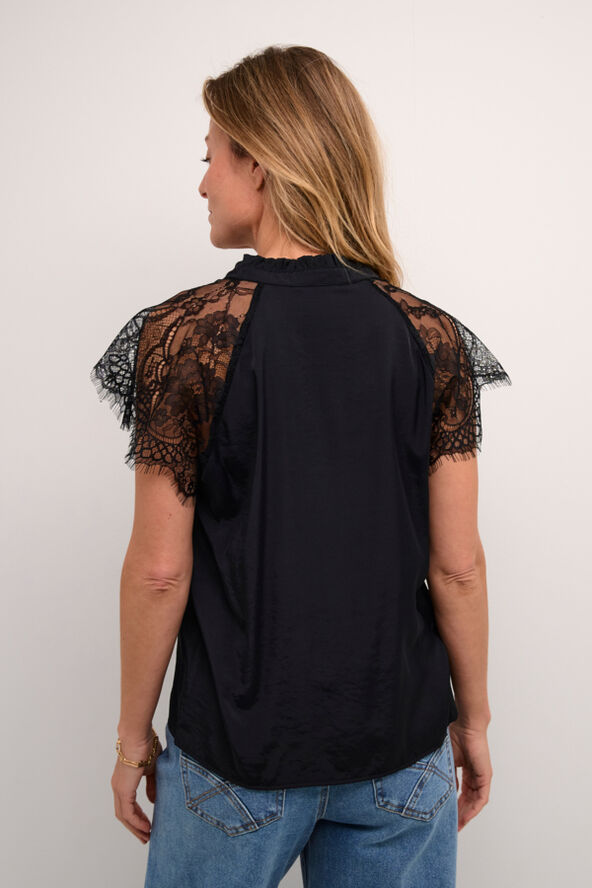 Cream CRNola Lace Blouse Pitch black