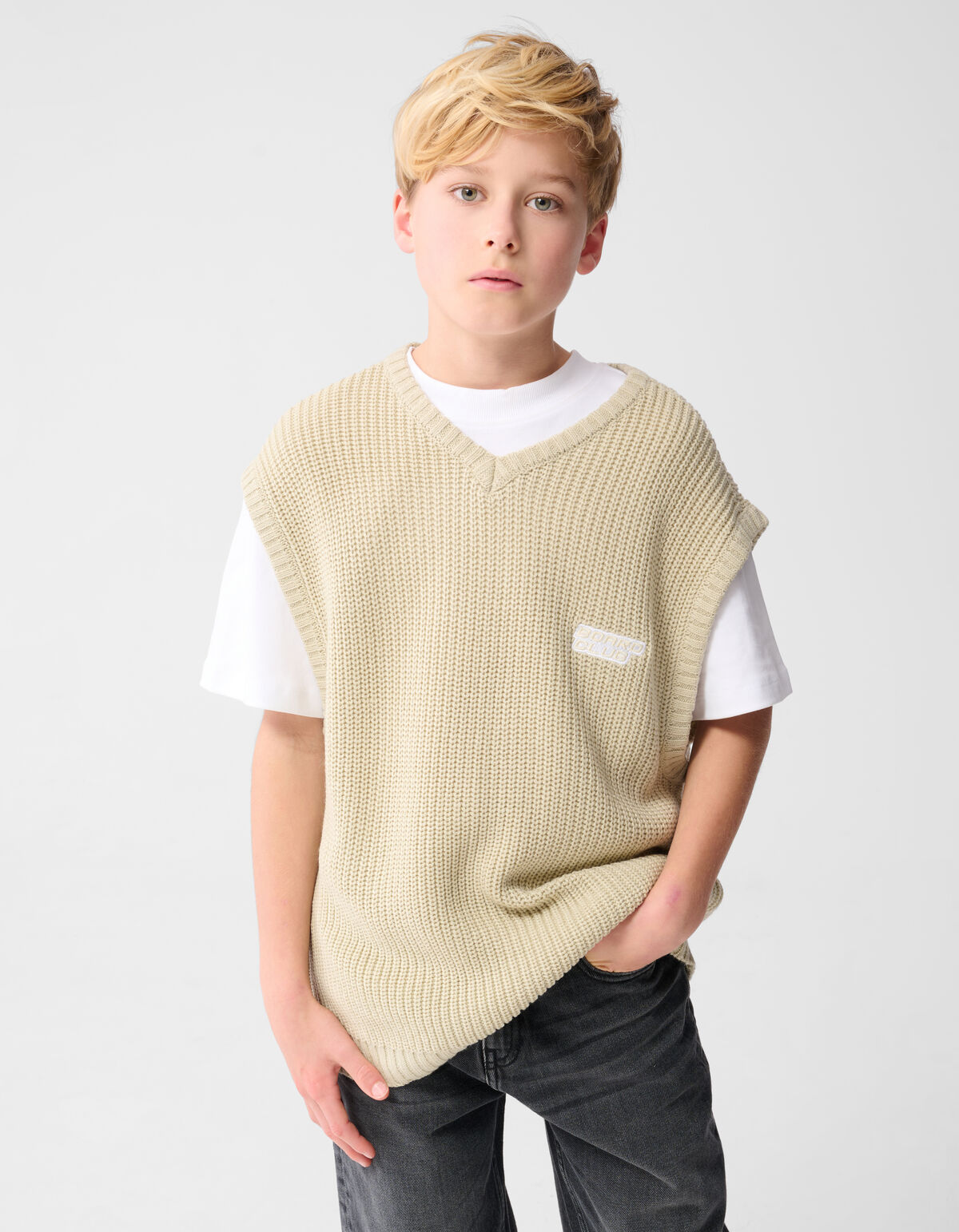 Gebreide Spencer Beige