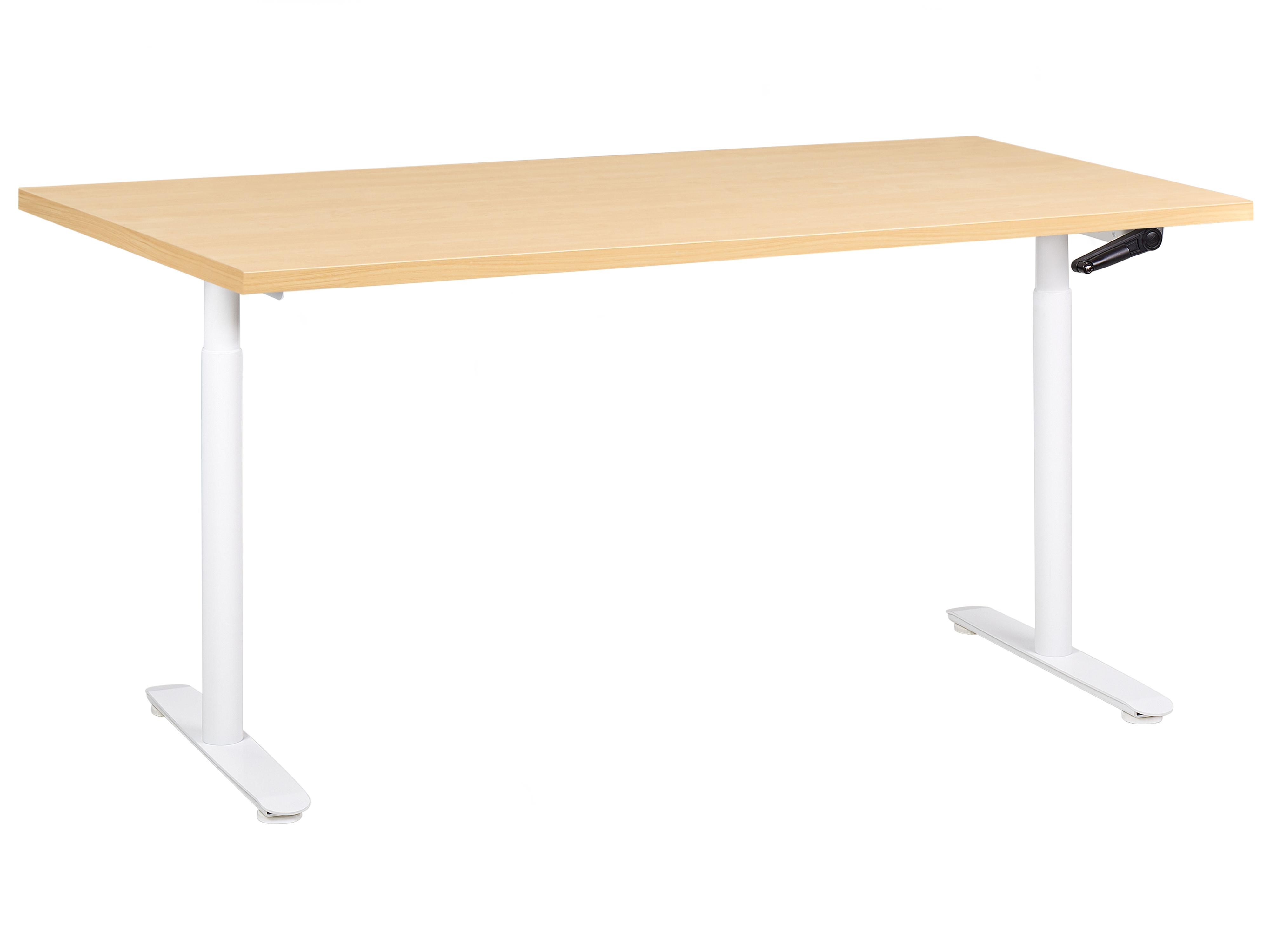 Handmatig verstelbaar sta-bureau DESTINAS Lichtbruin/wit 160 cm 72 cm