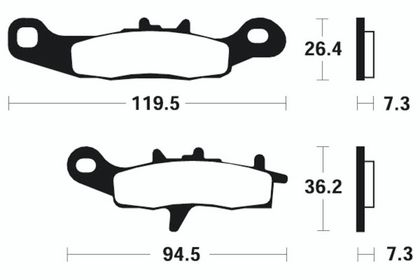 Plaquettes de freins Tecnium Racing MX/Quad métal fritté - MOR226