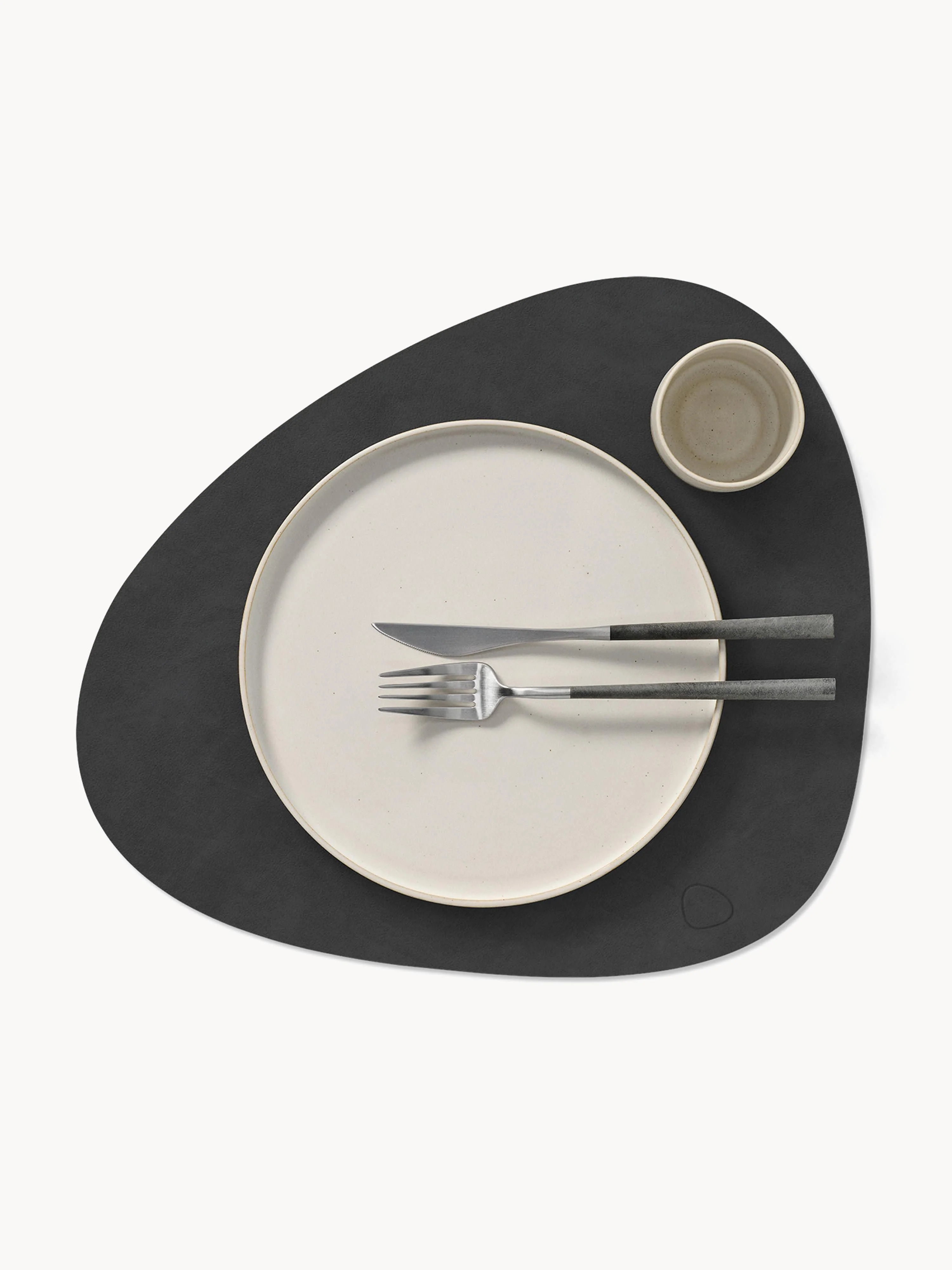 Asymmetrische leren placemats Curve, 4 stuks