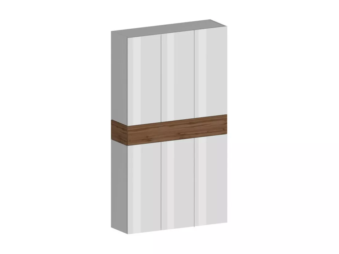 Étagère à chaussures Marzio, étagère à chaussures peu encombrante à 7 portes, armoire d'entrée multifonctionnelle, 114x38h200 cm, blanc et chêne