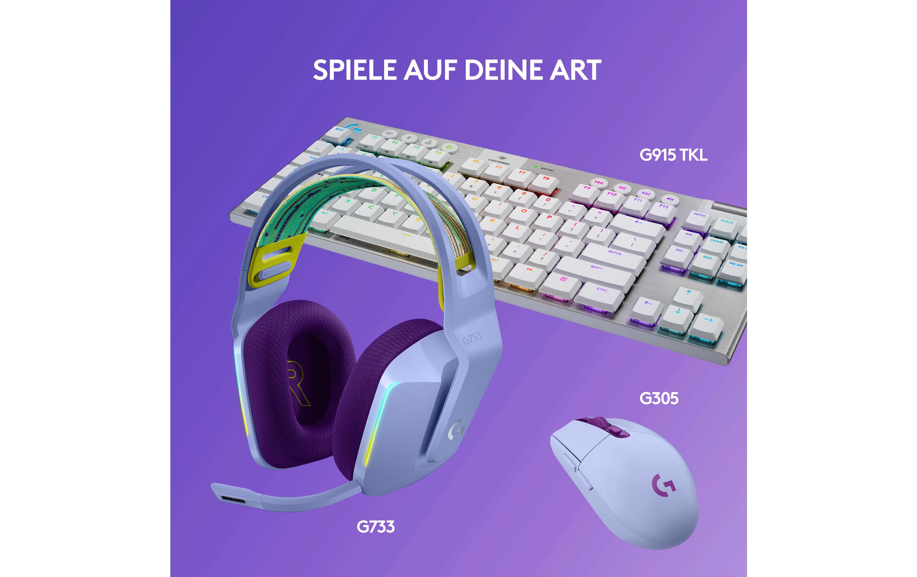 Headset G733 Lightspeed Lila<br>Wireless-Gaming-Headset mit DTS 7.1 Surround-Sound und RGB Beleuchtung