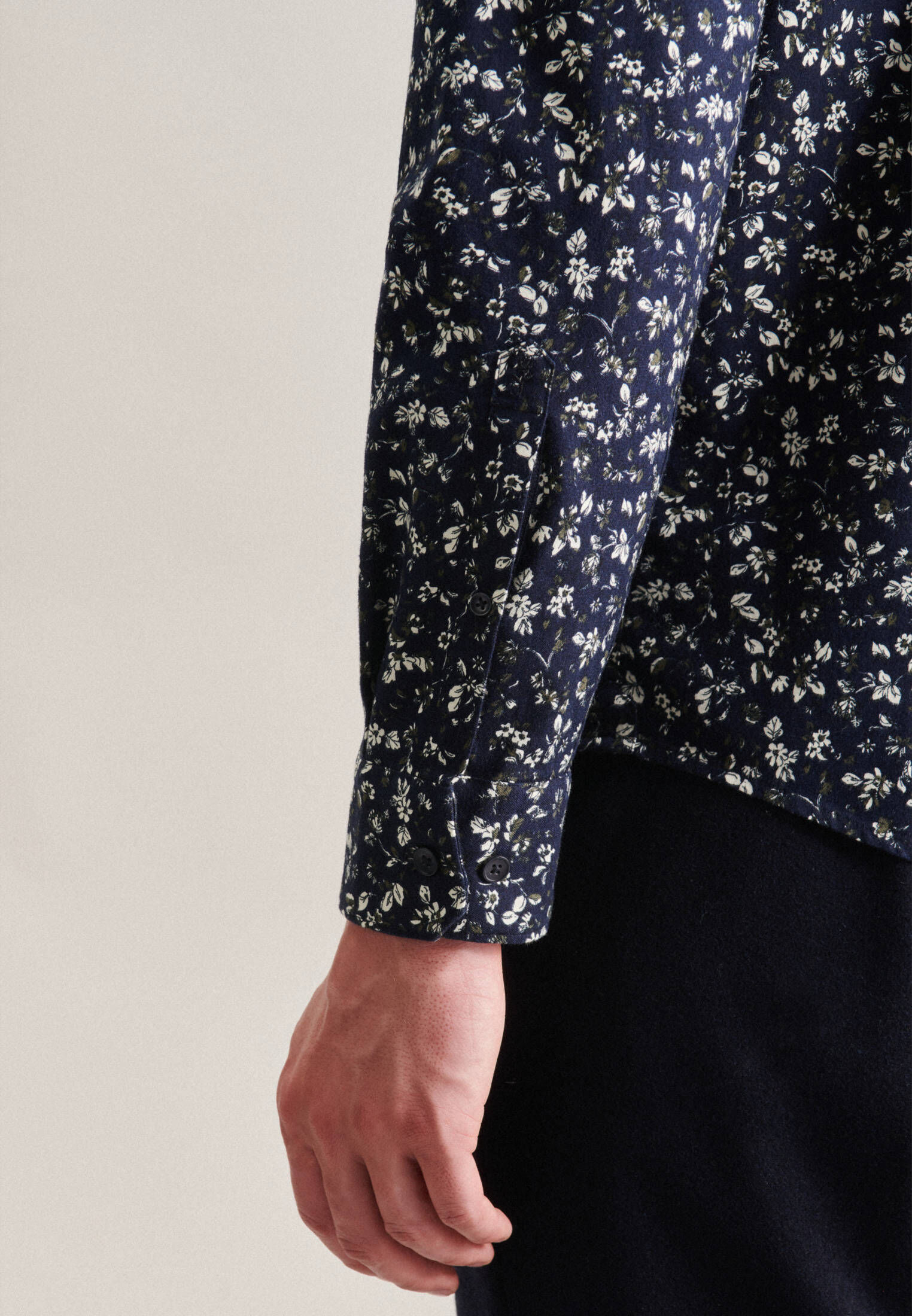 Seidensticker| Herren Casual Hemd Schwarze Rose