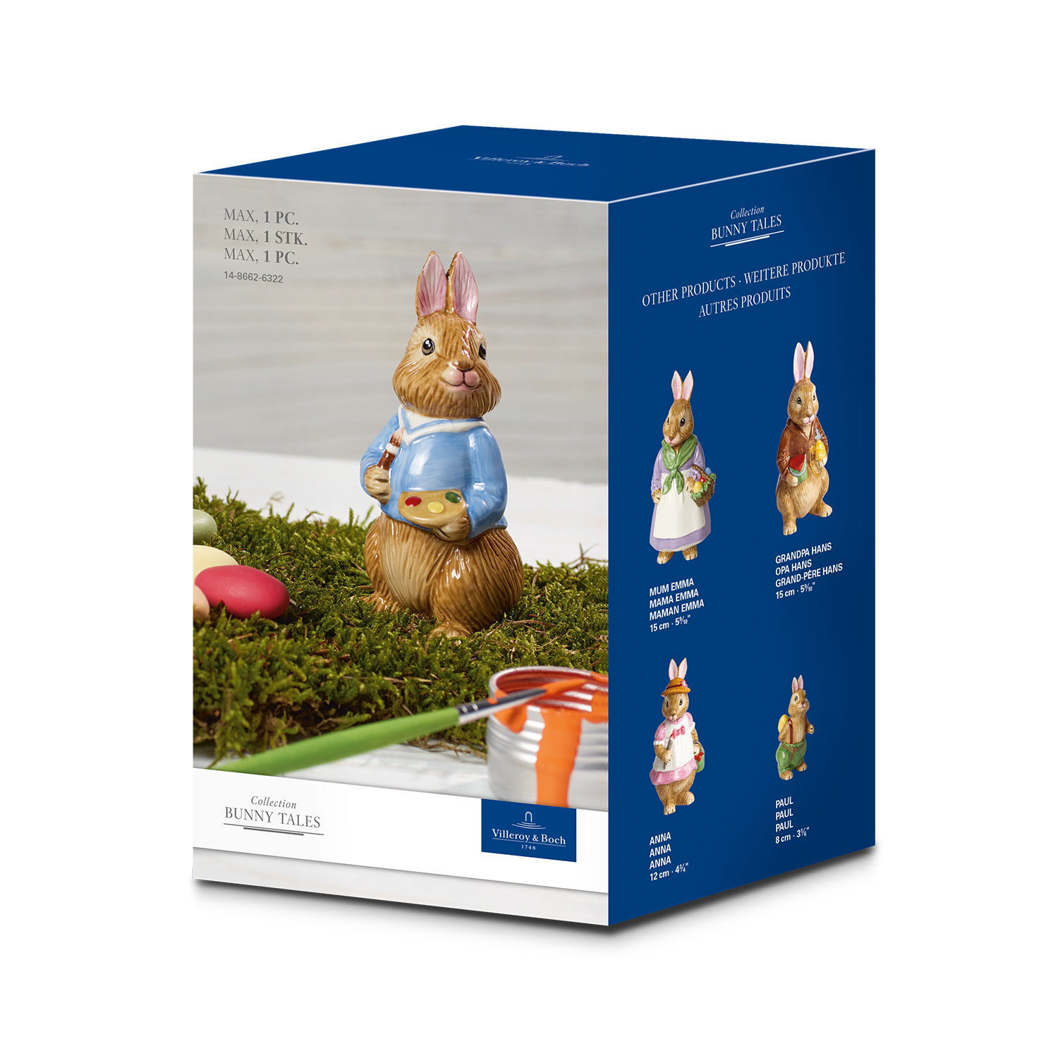 Bunny Tales Easter figurine Multi-colored, 2'' x 2'' x 4.4'', porcelain