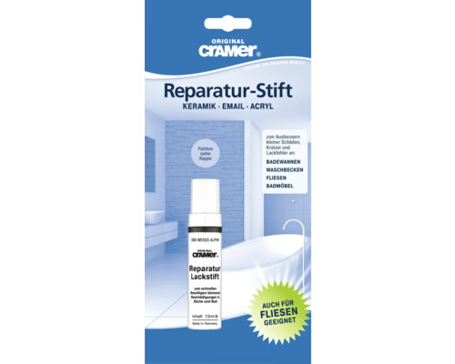 Cramer wit-alpine (sanitair wit) reparatieverfstift 12 ml