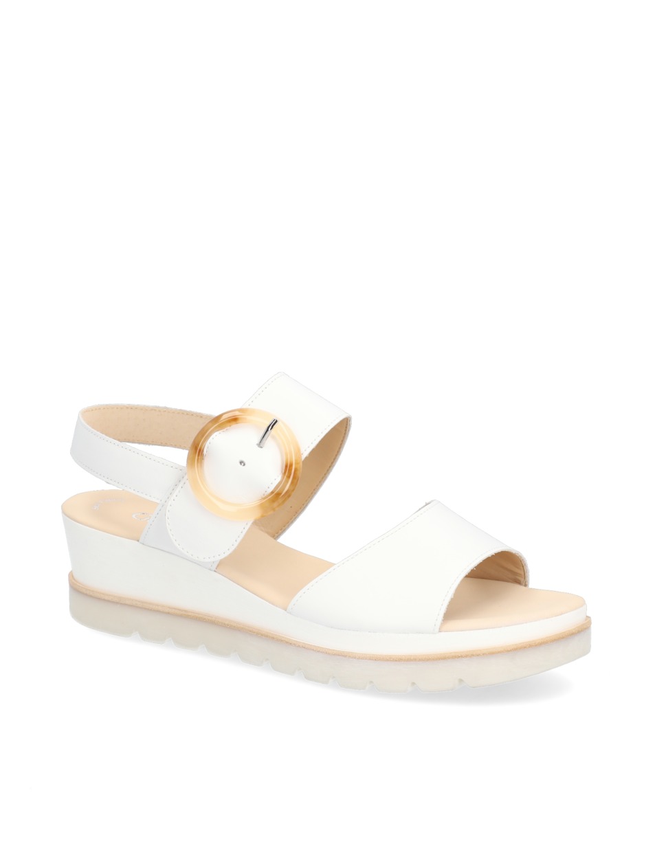 Glattleder Keilsandalen