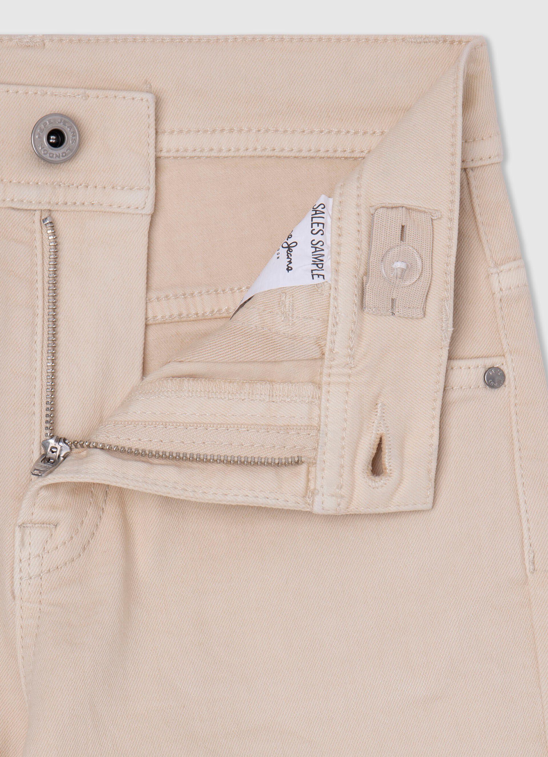 Calça pantalona com 5 bolsos - branca manteiga