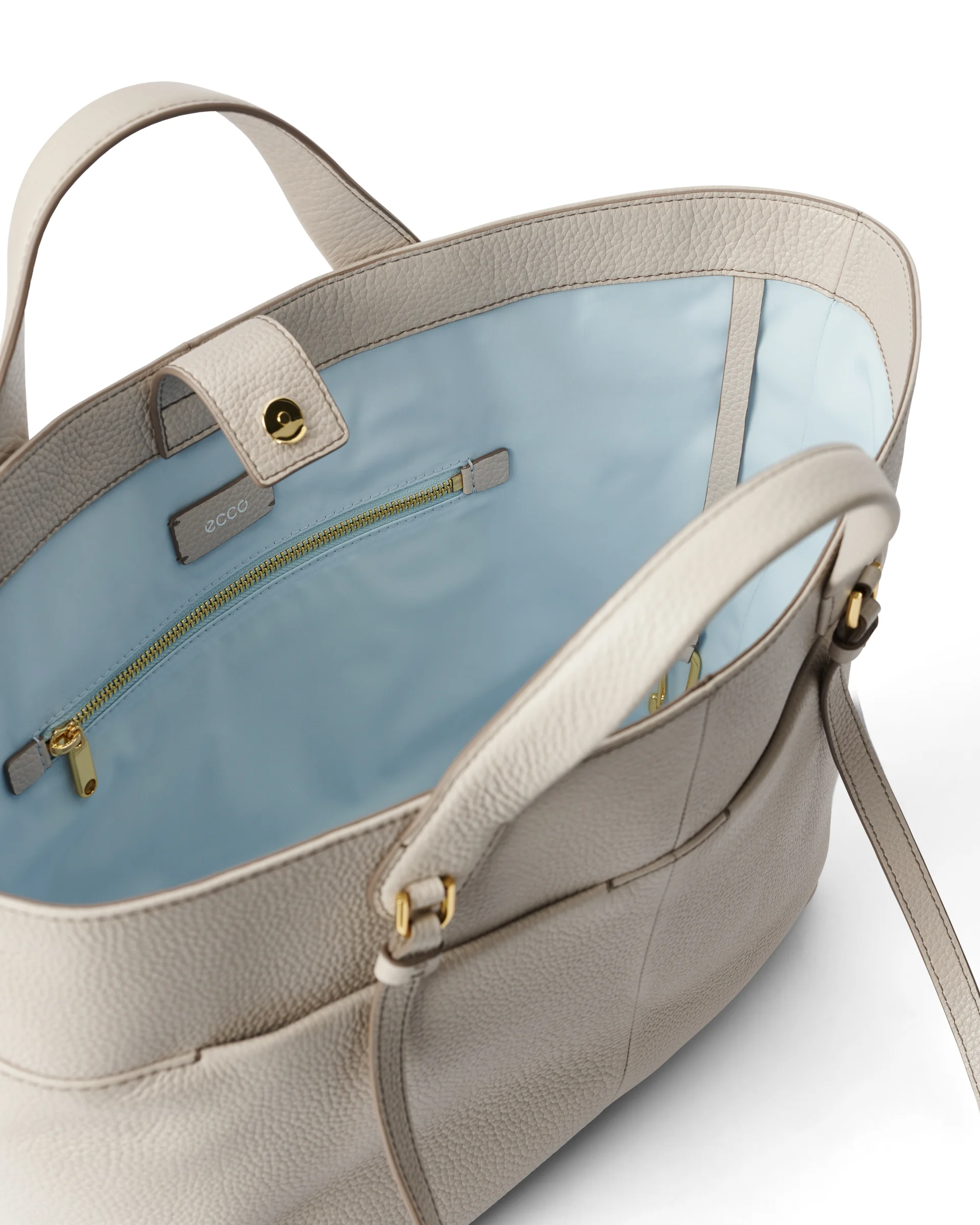 ECCO Tote Shopper aus Leder Beige 28X44X14,5 cm