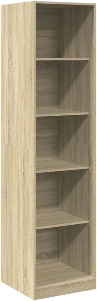 vidaXL Kleiderschrank, Garderobenschrank mit 5 Fächern, Schrank Mehrzweckschrank für Schlafzimmer, Flurschrank Offen, Sonoma-Eiche Holzwerkstoff