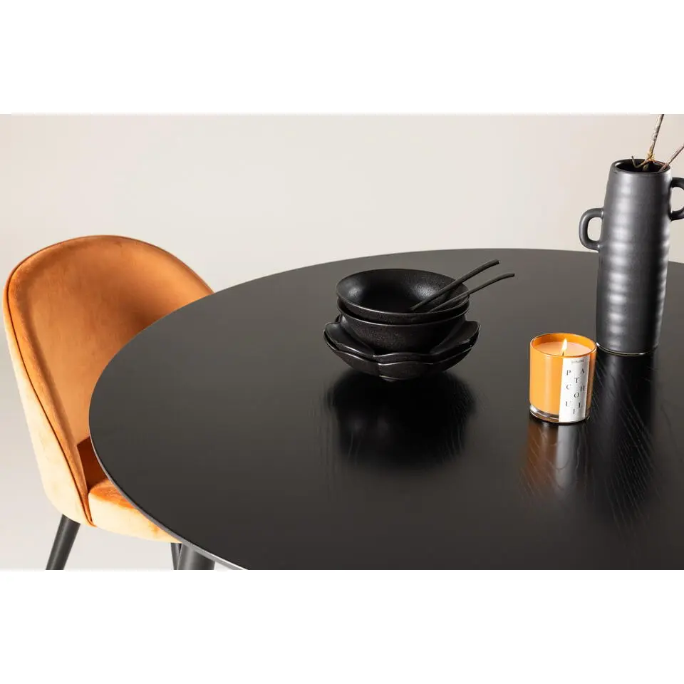 Eettafel Zwart Hout - 115x115x75cm - Dipp