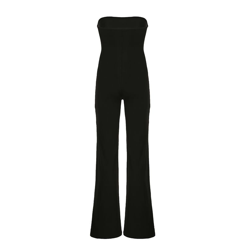 Honey River - Strapless effen uitlopende jumpsuit