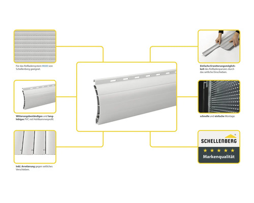 Schellenberg rolluikprofiel voor Maxi systeem H 52 x B 800 mm grijs