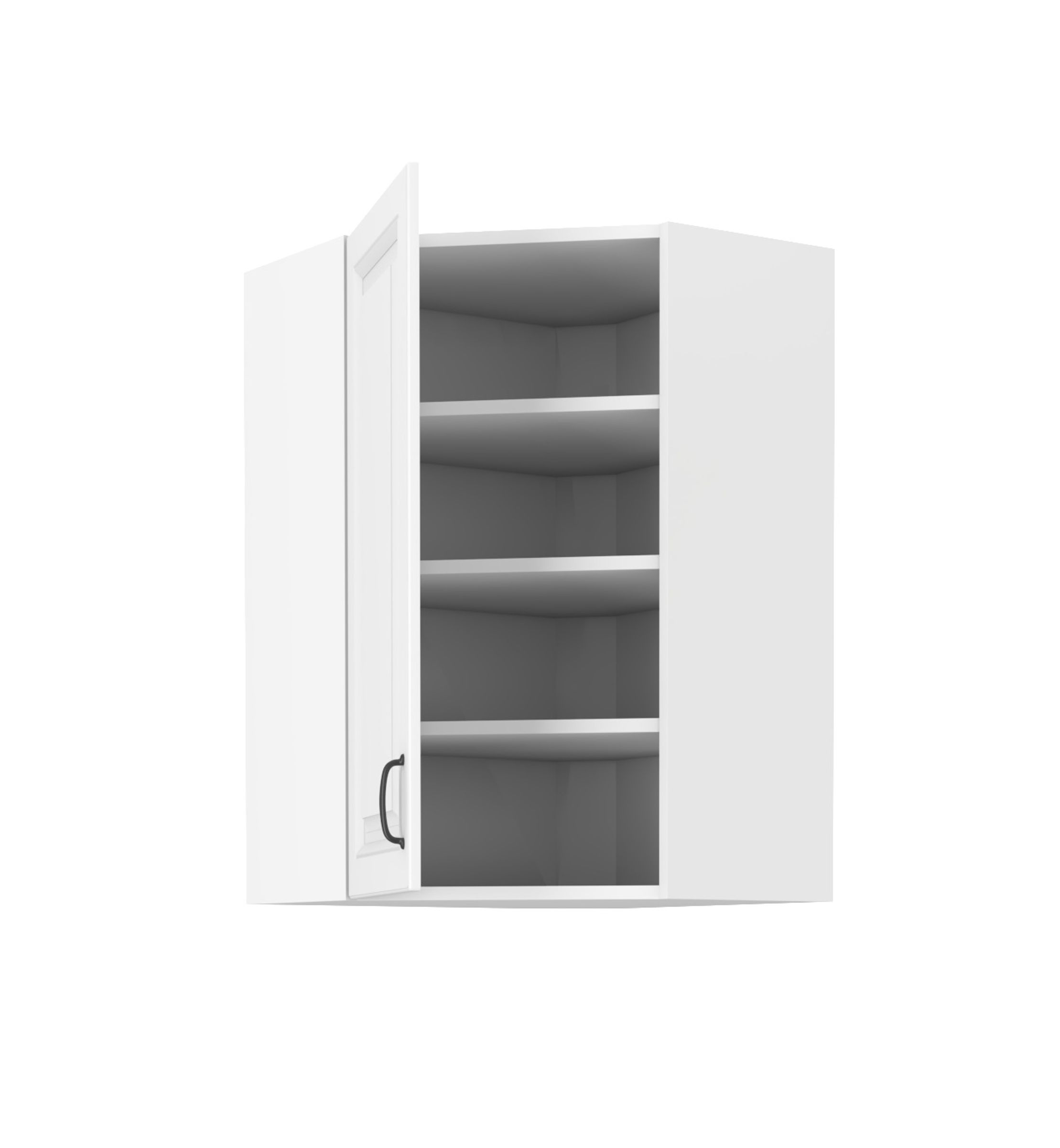 Eckhängeschrank 60x60 cm Stilo Weiss Küchenzeile Küchenblock Landhaus Höhe 90 cm