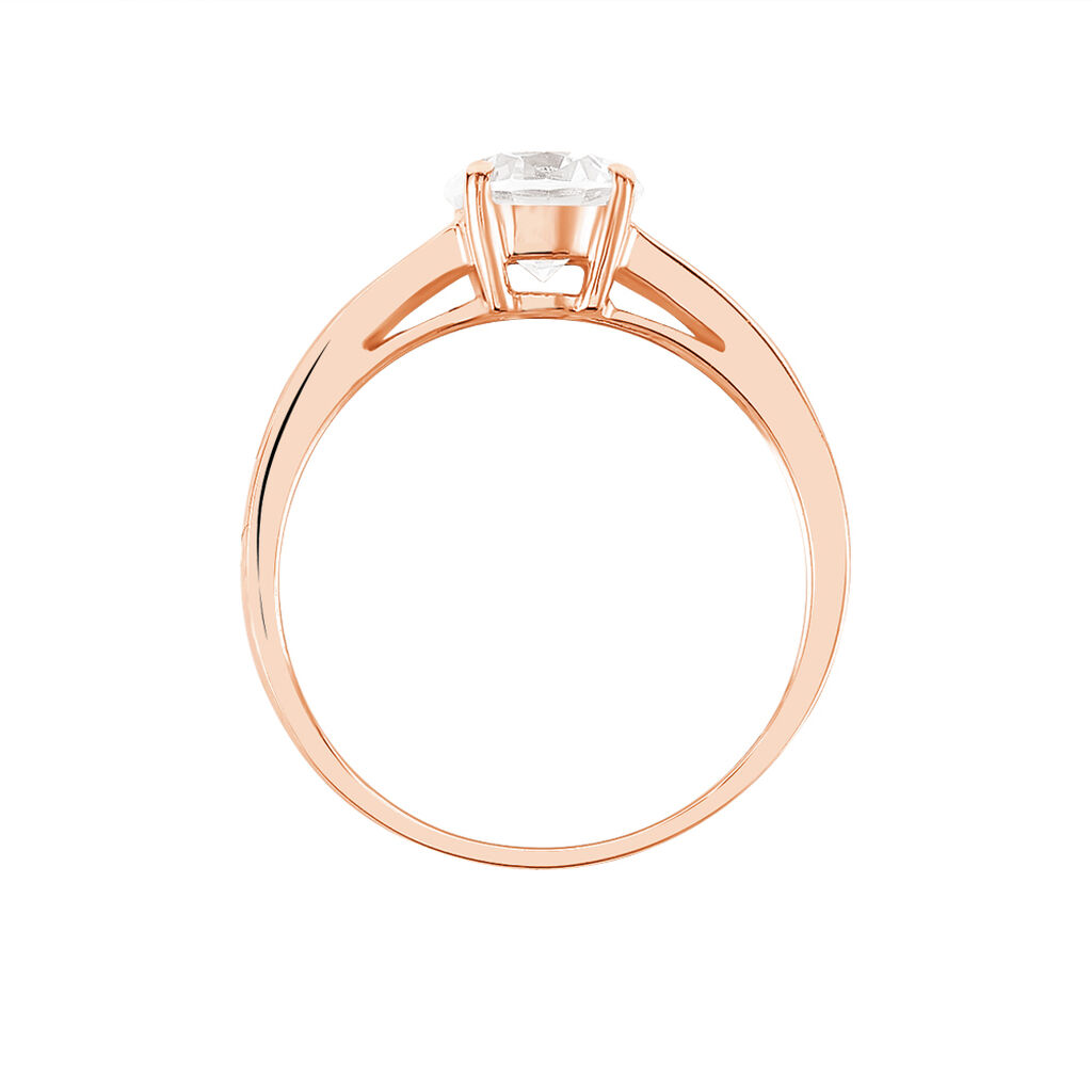 Bague Solitaire Arjuna Or Rose Oxyde De Zirconium