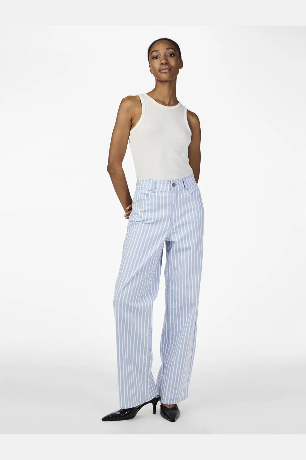 Y.A.S Yasleonora Denim Jeans  kentucky blue w white stripe