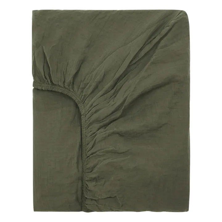 Haomy Drap-housse Dili en voile de coton | Vert kaki