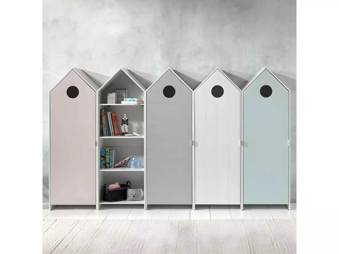 HAVRE - Pack Bibliothèque + Dressing 4 Armoires