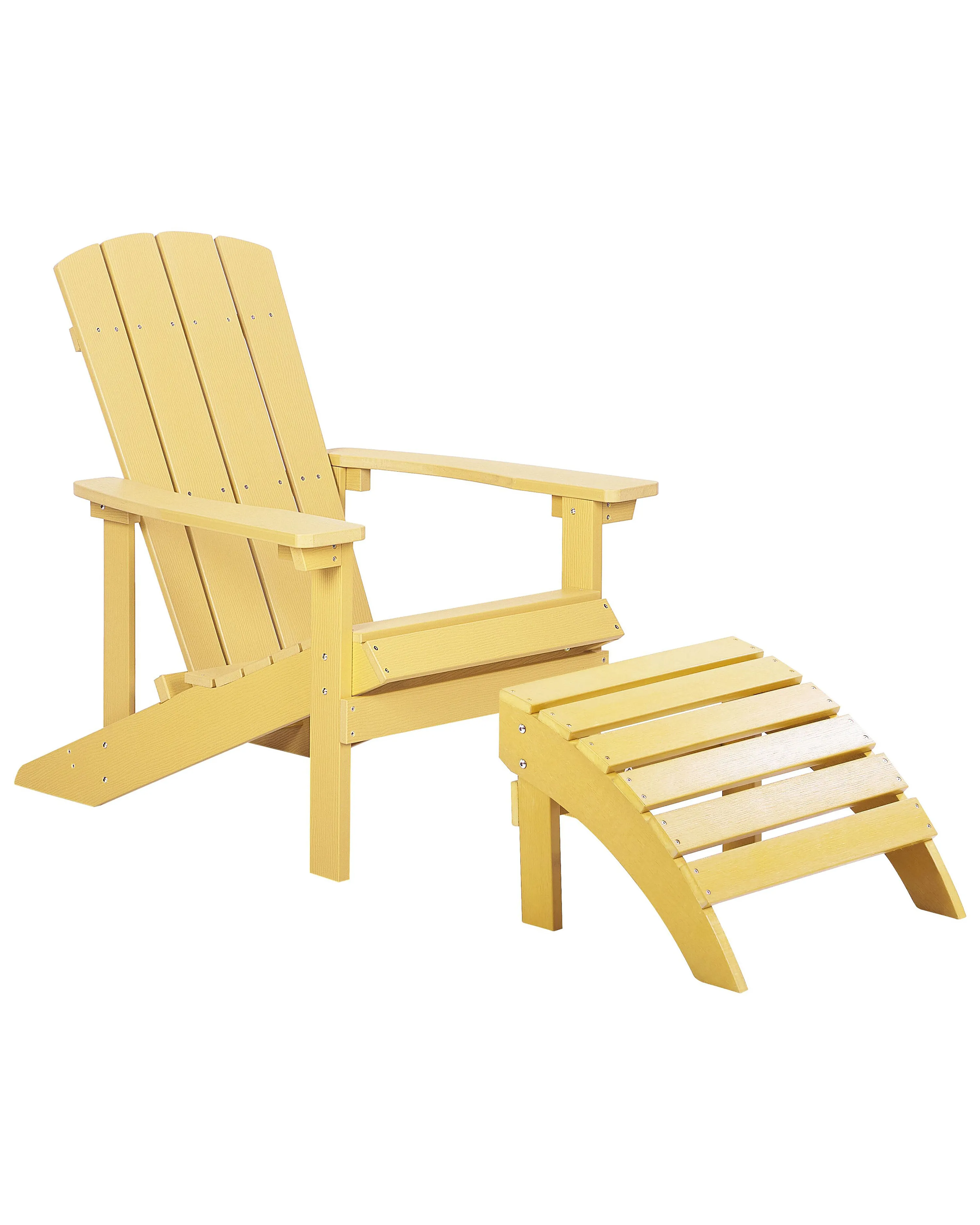 Tuinstoel ADIRONDACK met voetenbank Geel
