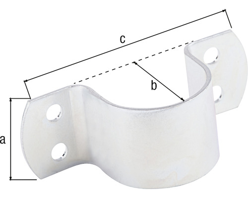 Buisklem 44,5 mm voor 1 3/4 inch, verzinkt, dikfilm gepassiveerd
