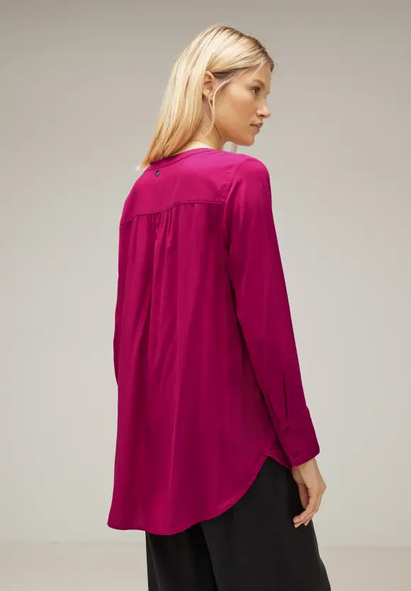 Longbluse in Unifarbe - carmine red