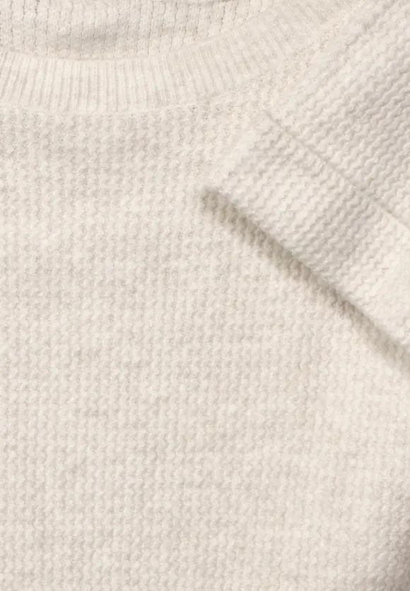 Melange Strickpullover - cream white melange