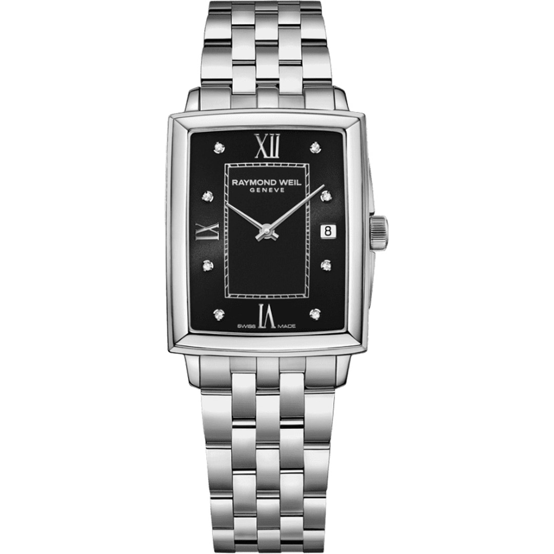 Raymond Weil Toccata Square Diamond Silbrig / Schwarz