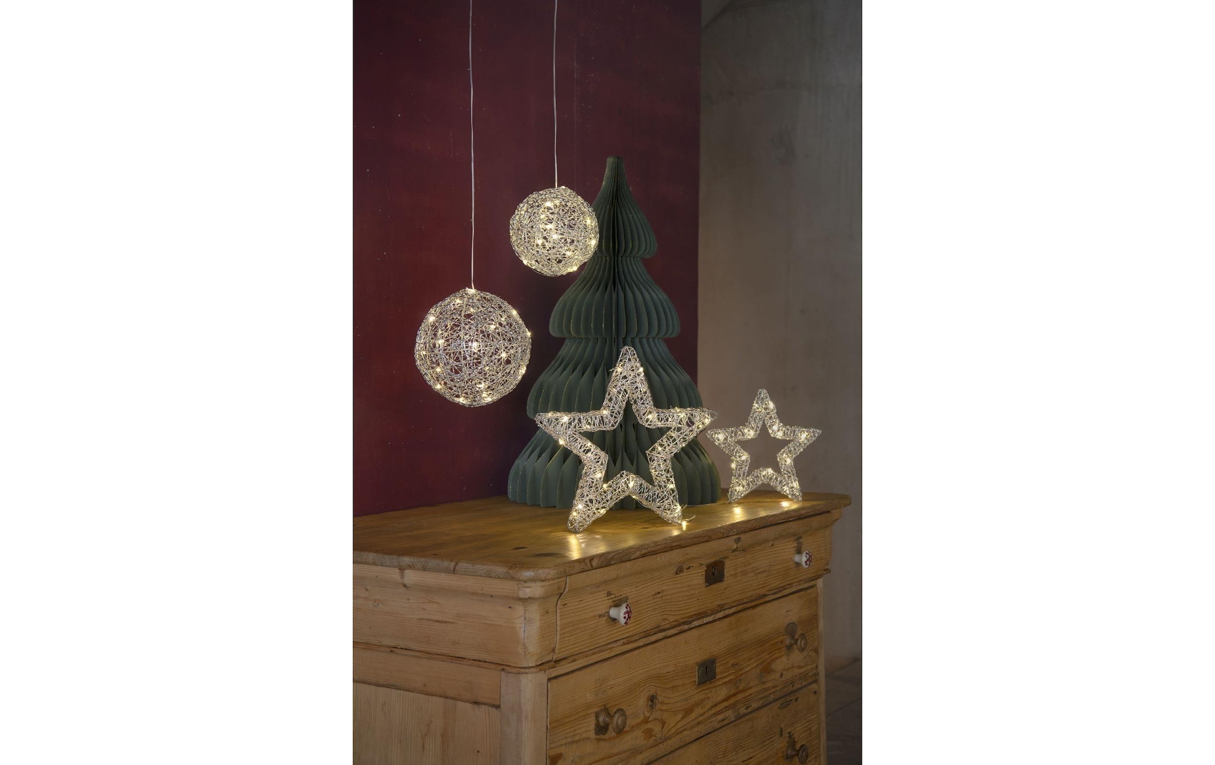 STT LED Dekofigur »Silver Ball, 20 cm« Warmweiss