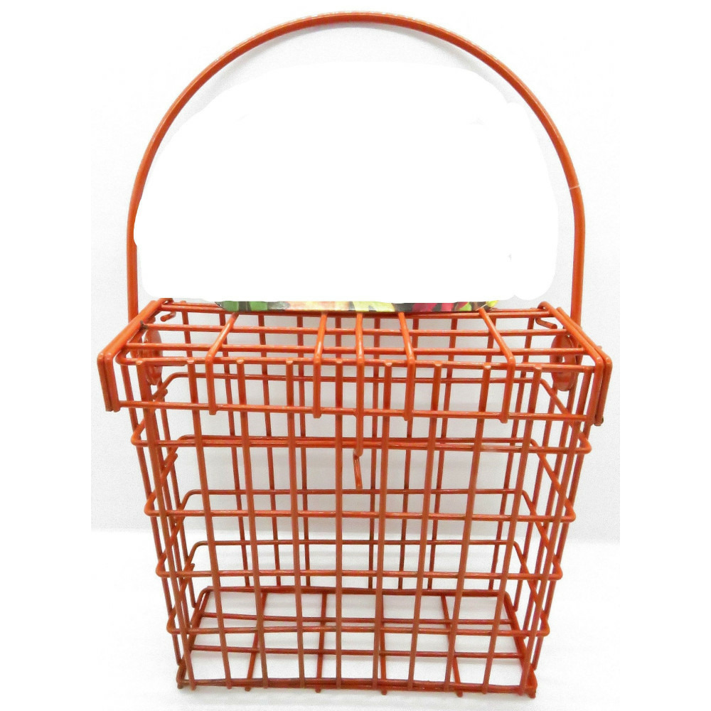 Support pour pain de graisse en métal orange pour oiseaux