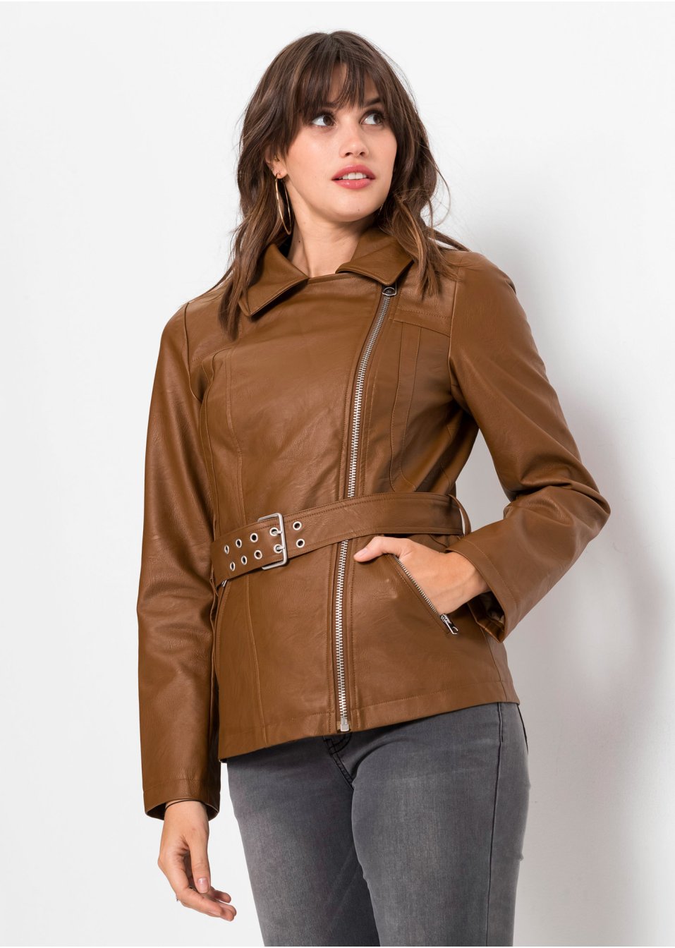 Veste avec col en synthétique