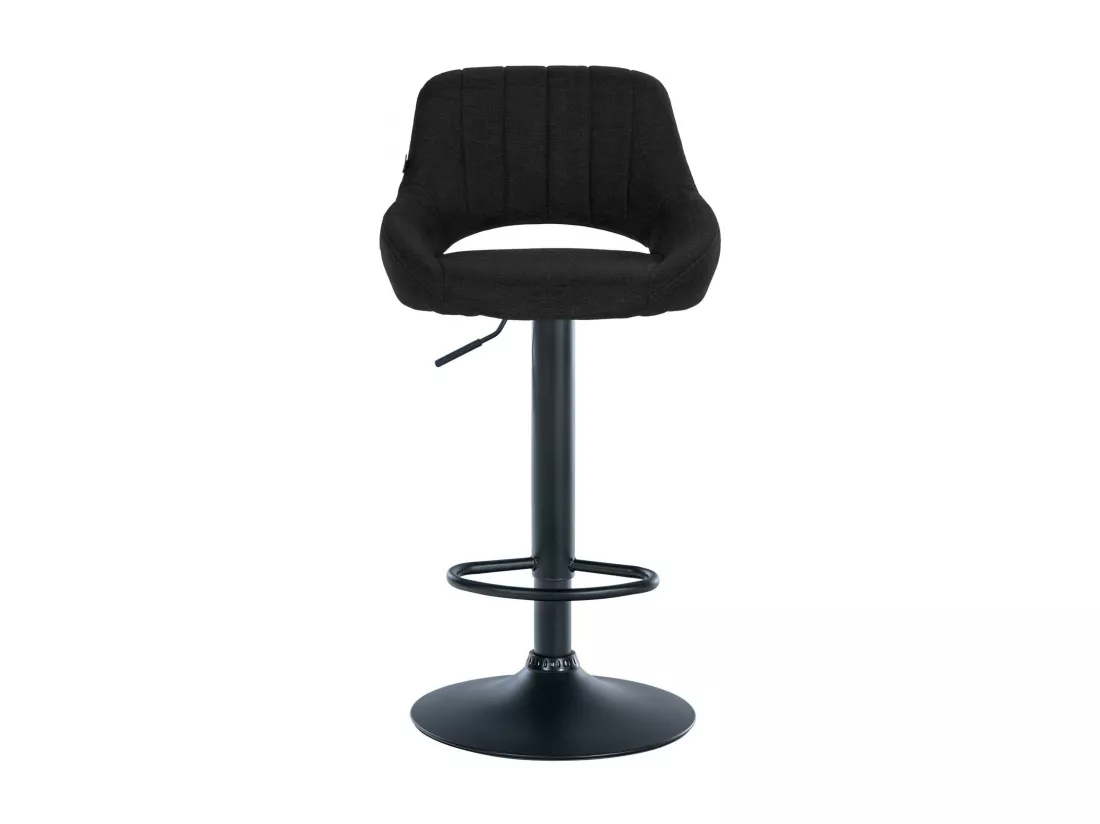 Tabouret de bar - Tissu & Noir - Noir - Milet