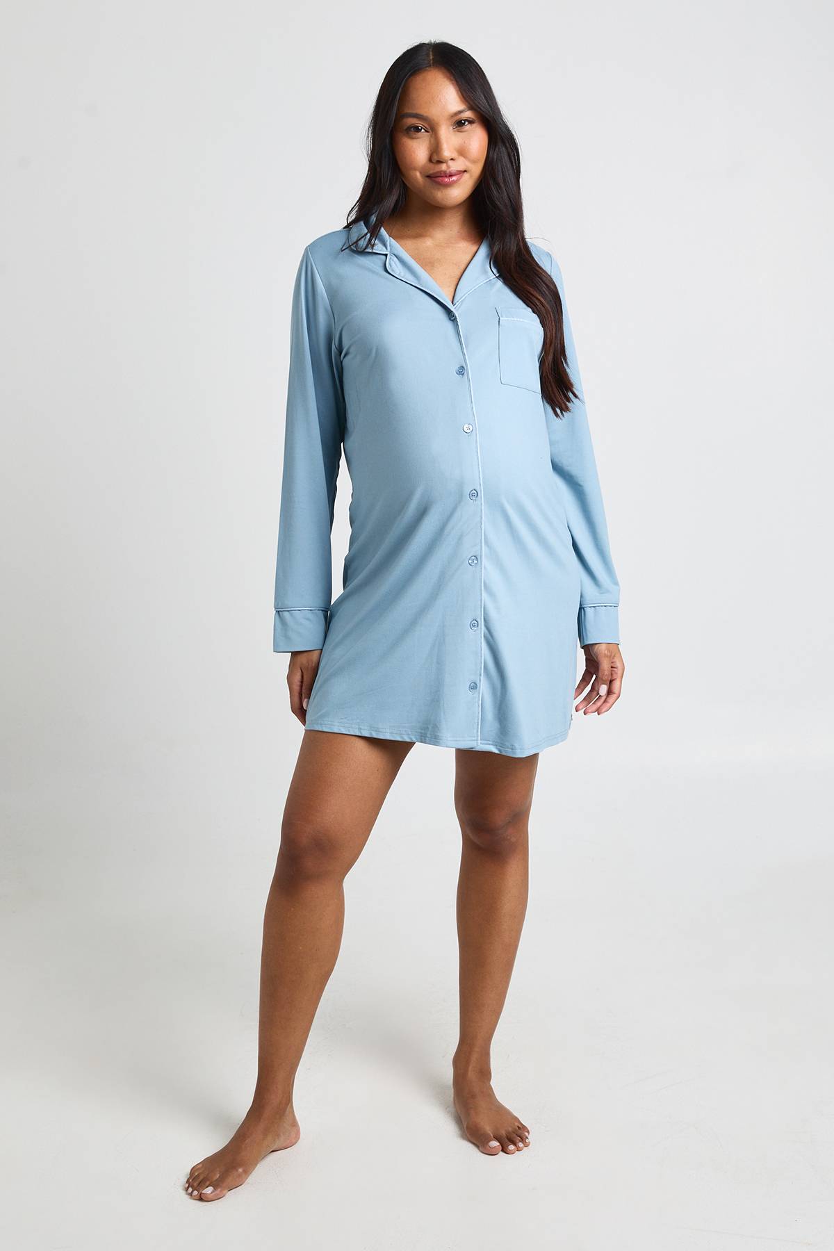 boohoo Chemise De Nuit De Maternité À Détails Passepoilés