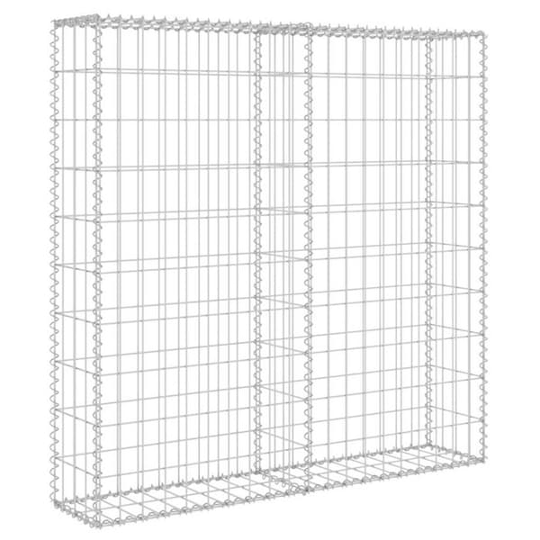 vidaXL Gabion med deksler galvanisert stål 80x20x100 cm