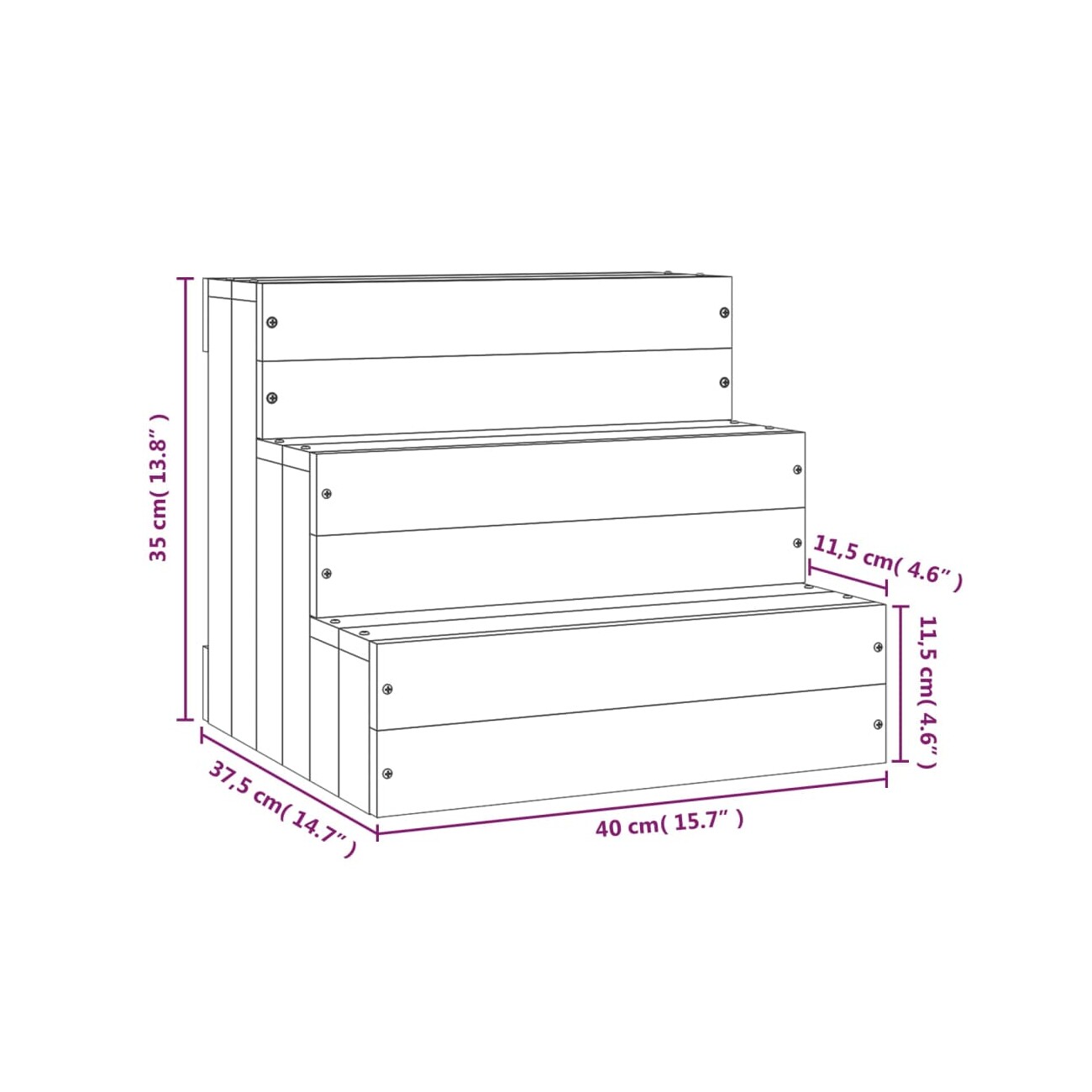 VidaXL Haustiertreppe M (40x37,5x35 cm) weiß