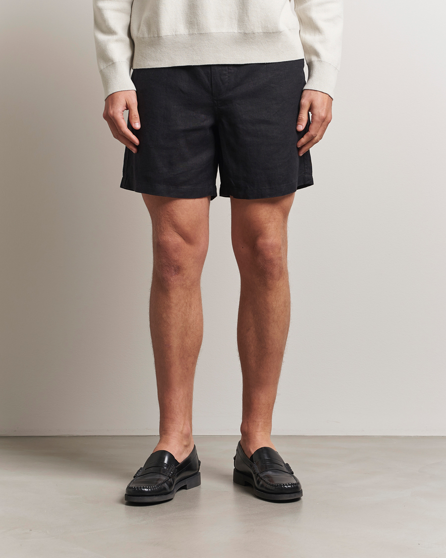 Samsøe Samsøe Jabari Linen Drawstring Shorts Black