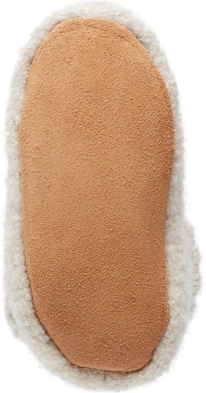 Bergstein - Cozy Baby Slofjes - Off-White - Scheerwol - Leer