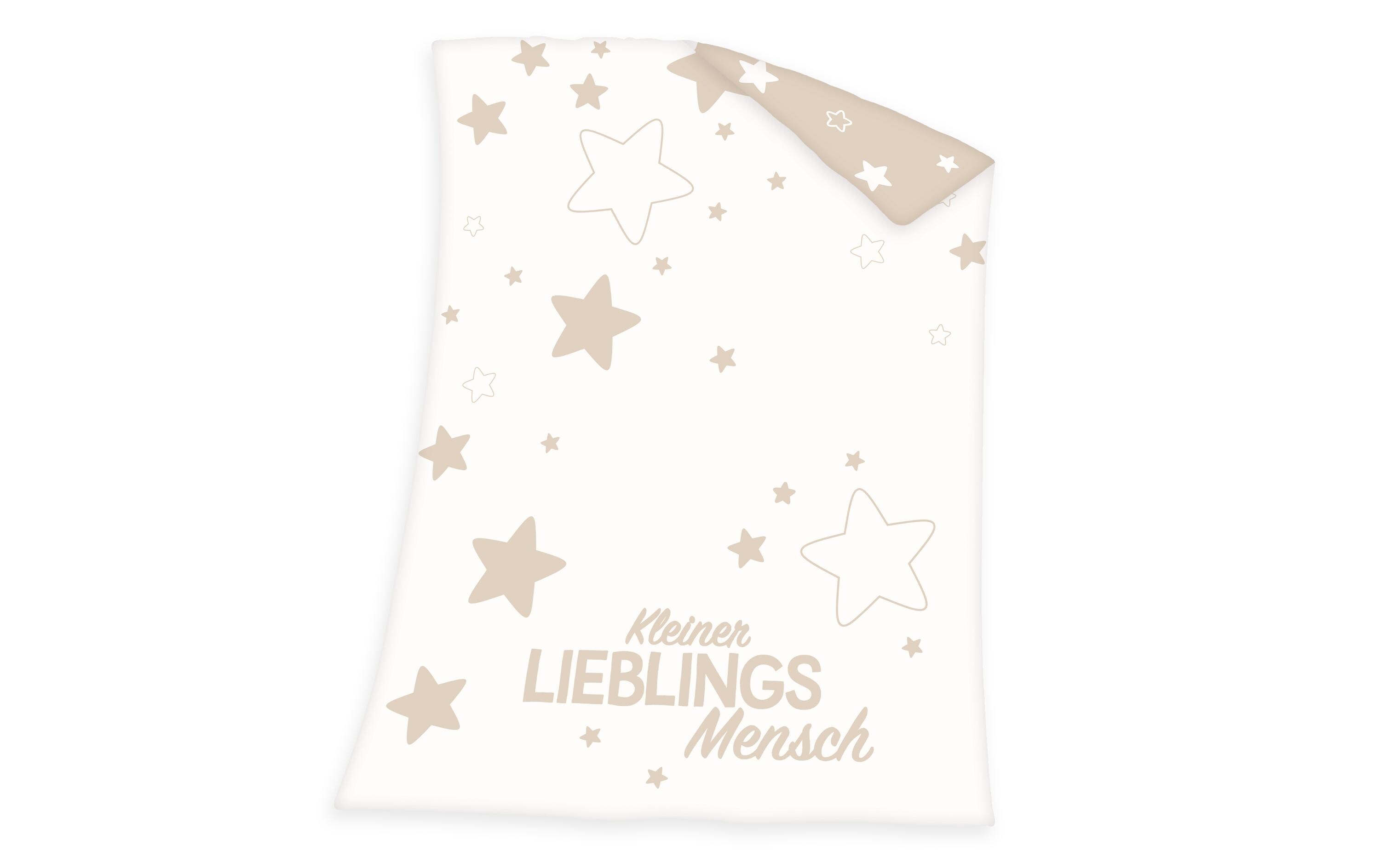 Kuscheldecke Lieblingsmensch 75 x 100 cmStrick-Decke aus Bio-Baumwolle